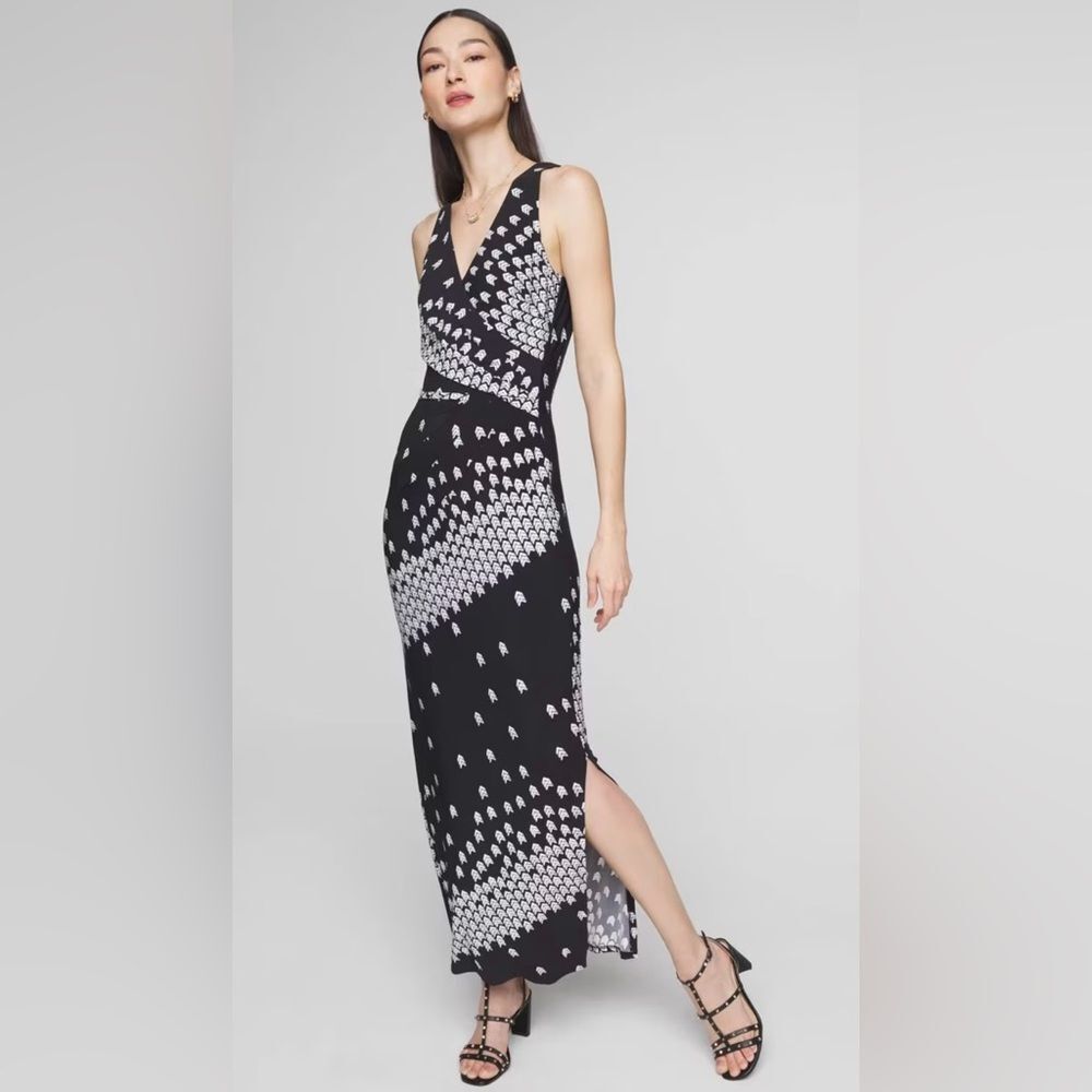 White House Black Market Sleeveless Matte Jersey Maxi Dress Size 4 Color Black